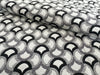 FABRIC REMNANT - Black Grey White Geometric Upholstery Fabric - 0.5m Length