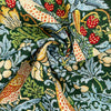 Tapestry Fabric - William Morris Bottle Green Strawberry Thief - Luxury Upholstery Fabric