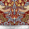Tapestry Fabric - William Morris Wine Red Strawberry Thief - Luxury Upholstery Fabric