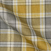 Upholstery Fabric - Cotton Rich Linen Look Material - Highland Tartan Ochre Yellow