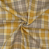 Upholstery Fabric - Cotton Rich Linen Look Material - Highland Tartan Ochre Yellow