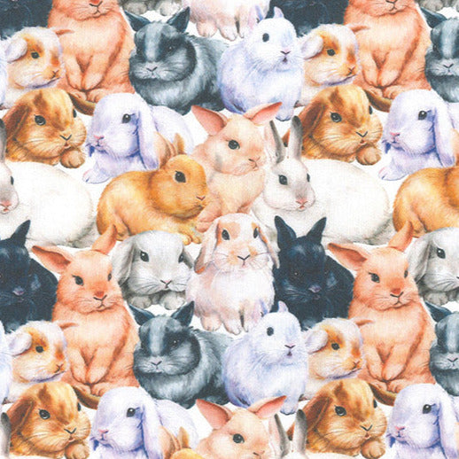 Rose & Hubble Digital Cotton Prints - Cute Bunny Rabbits