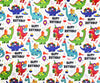 Cotton Fabric Kids Happy Birthday Dinosaur Party Celebration Craft Fabric Material