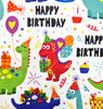 Cotton Fabric Kids Happy Birthday Dinosaur Party Celebration Craft Fabric Material