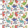 Cotton Fabric Kids Happy Birthday Dinosaur Party Celebration Craft Fabric Material