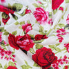 100% Cotton - Country Rose on White - Floral Print Craft Fabric Material