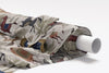 Linen Look Fabric - Trojan Horse Print - Furnishing Curtain Cushion Fabric