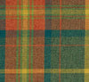 Upholstery Fabric Grampian Faux Wool Curtain Cushion Material - Green Orange Tartan Check