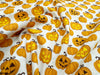 Halloween Fabric - Cute Orange Pumpkins - Polycotton Craft Fabric Material