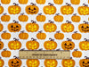 Halloween Fabric - Cute Orange Pumpkins - Polycotton Craft Fabric Material