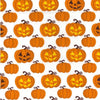 Halloween Fabric - Cute Orange Pumpkins - Polycotton Craft Fabric Material
