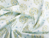 FABRIC REMNANT - V&A Voysey Blue Birds & Tree on Aqua Green Fabric - 1m Length