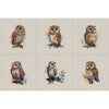 Upholstery Fabric - Cotton Rich Linen Look Material - Panels - Cushion - Wall Art - Watercolour Owls