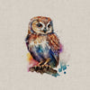 Upholstery Fabric - Cotton Rich Linen Look Material - Panels - Cushion - Wall Art - Watercolour Owls