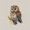 Upholstery Fabric - Cotton Rich Linen Look Material - Panels - Cushion - Wall Art - Watercolour Owls