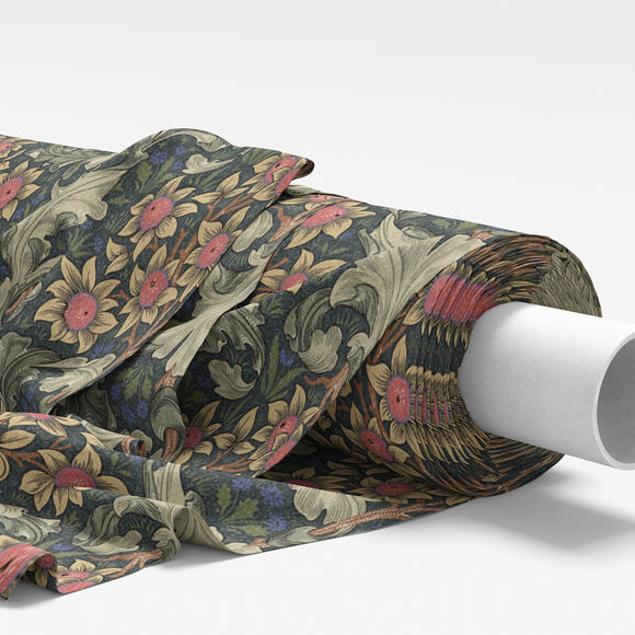 William Morris Fabric - Orchid Nightshade - Furnishing Curtain Cushion Fabric