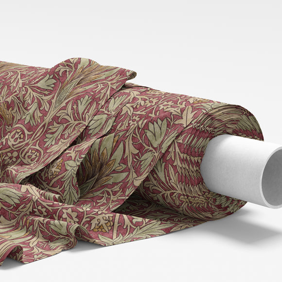 William Morris Fabric - Snakeshead Wine Red - Furnishing Curtain Cushion Fabric