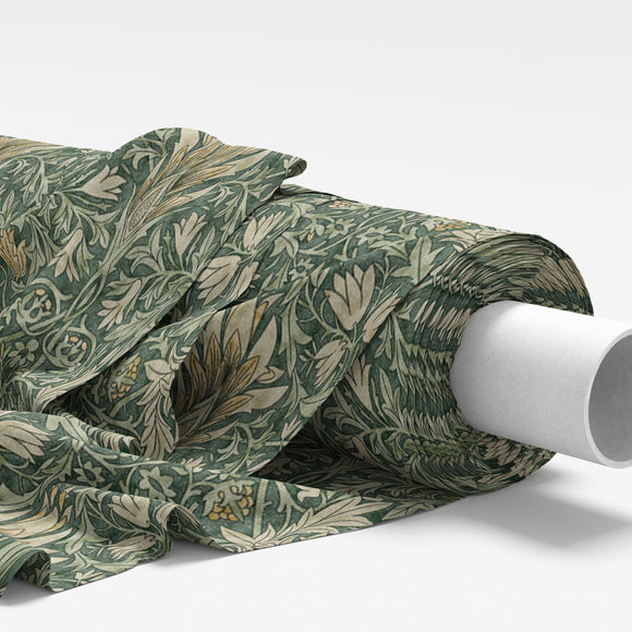 William Morris Fabric - Snakeshead Forest Green - Furnishing Curtain Cushion Fabric