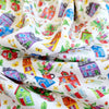 Children's Cotton Fabric - Fairytale - Houses - Flowers - Bright Colour