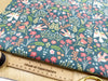 FABRIC REMNANT - Teal Blue Bird & Floral Cotton Canvas Fabric - 0.5m Length
