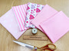 Fat Quarter Bundle - New Baby Girl Love Heart Pink Bunting Craft Fabric Material