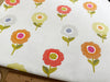 FABRIC REMNANT - Red Orange Daisy Floral Cotton Canvas Fabric - 0.5m Length