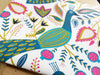 FABRIC REMNANT - Bright Teal Peacock Bird & Floral Canvas Fabric - 0.5m Length
