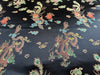 Chinese Brocade Fabric - Dragon Black Gold Satin Jacquard Craft Fabric Material