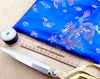 Chinese Brocade Fabric - Dragon Blue Gold Satin Jacquard Craft Fabric Material