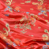 Chinese Brocade Fabric - Dragon Red Gold Satin Jacquard Craft Fabric Material