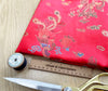 Chinese Brocade Fabric - Dragon Red Gold Satin Jacquard Craft Fabric Material