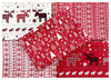 Fat Quarter Bundle - Red Scandi Christmas Reindeers Trees Snowflakes Fabric