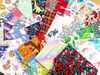400g Mixed Fabric Scraps Bundle Remnants Off Cuts Great for Card Making & Crafts