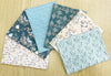 Fat Quarter Bundle - Songbird Serenade - Teal Blue & Pink Floral Bird Print Fabric