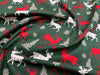 Christmas Fabric - Green & Red Tartan Check Reindeers - 100% Cotton