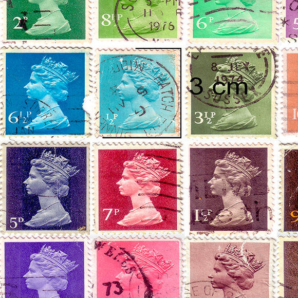 100% Cotton - Queens Jubilee Stamps  - 60