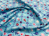 100% Cotton Poplin ~ Floral Fish on Blue