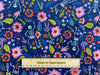 Halloween Fabric - Skeletons & Flowers on Navy Blue - Polycotton Prints