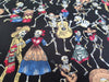 Halloween Fabric - Skeleton Party Print - BLACK - 100% Cotton