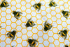 Cotton Fabric - Bee & Honeycomb Print on Ivory