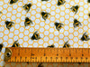 Cotton Fabric - Bee & Honeycomb Print on Ivory