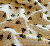 Cotton Fabric - Bee & Honeycomb Print on Ivory