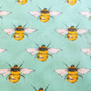 Cotton Fabric ~ Worker Bee Print on Meadow Green Background~ 100% Cotton Poplin Print