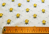 Cotton Fabric ~ Worker Bee Print on Ivory Background~ 100% Cotton Poplin Print