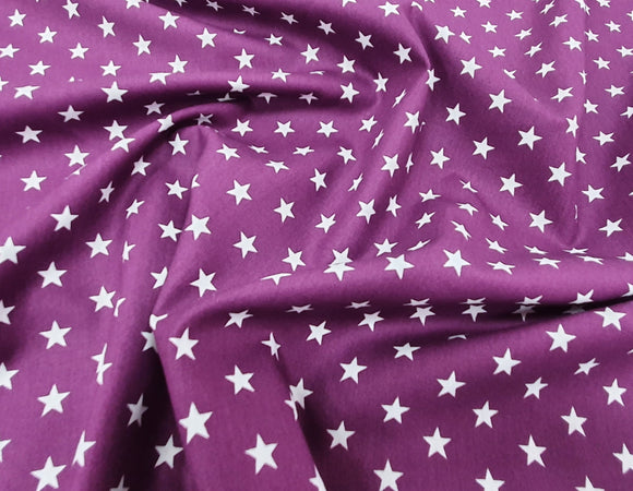 Craft Cotton Fabrics ~ White Stars on Purple ~ 57