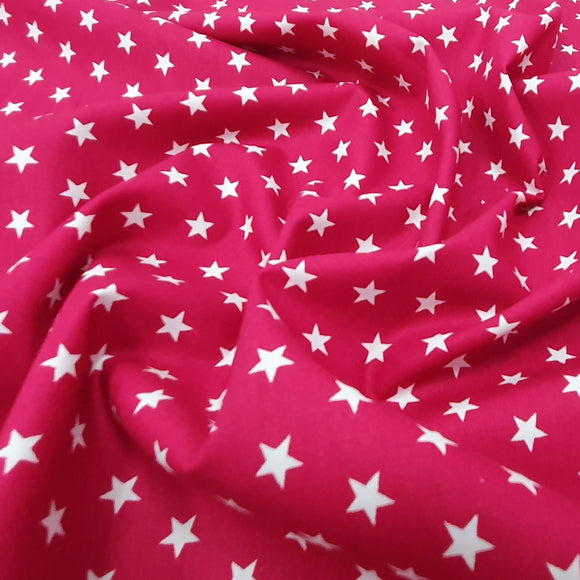 Craft Cotton Fabrics ~ White Stars on Cherry Red ~ 57