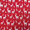 Christmas Fabric - White Reindeers on Red - Cotton Prints