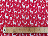 Christmas Fabric - White Reindeers on Red - Cotton Prints