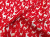 Christmas Fabric - White Reindeers on Red - Cotton Prints