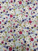Cotton Poplin Fabric - Pretty Floral & Leaf Print on Pale Blue -  Digital Print